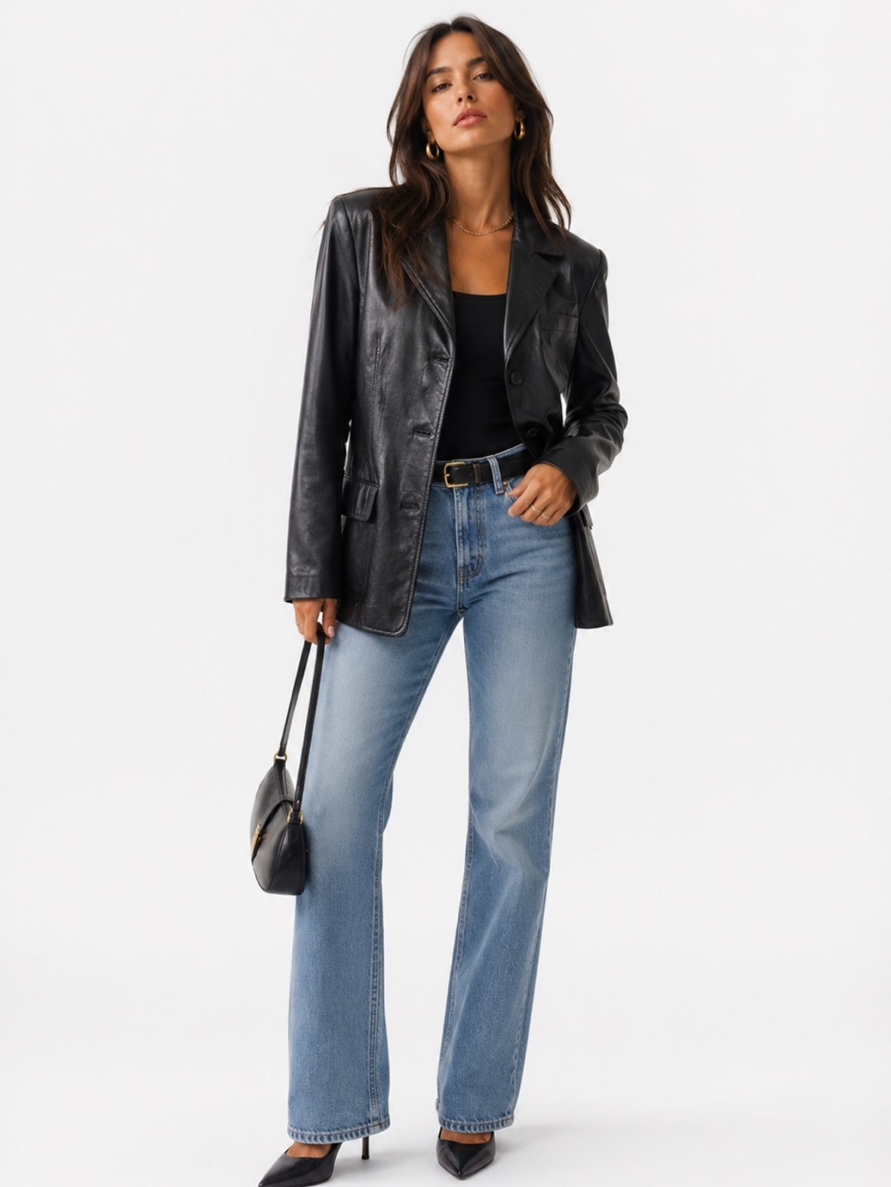 Perfect condition leather blazer jacket